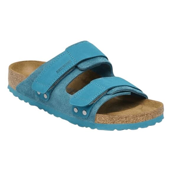 Birkenstock Uji Sandal Nubuck-Suede Leather Deep Turquoise 38 W7 Narrow - Picture 3 of 11